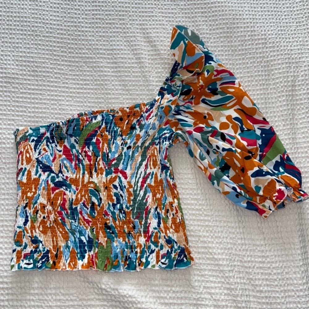 Multicolor One Shoulder Top